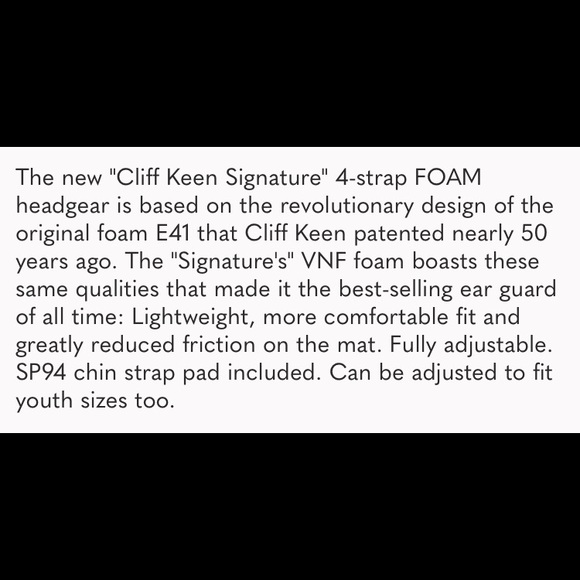 Cliff Keen Signature Wrestling Headgear 4 Strap - Picture 2 of 2